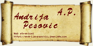 Andrija Pešović vizit kartica
